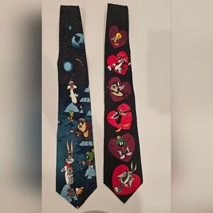 Vintage Warner Bros. Looney Tunes Character Ties - Blue and Black